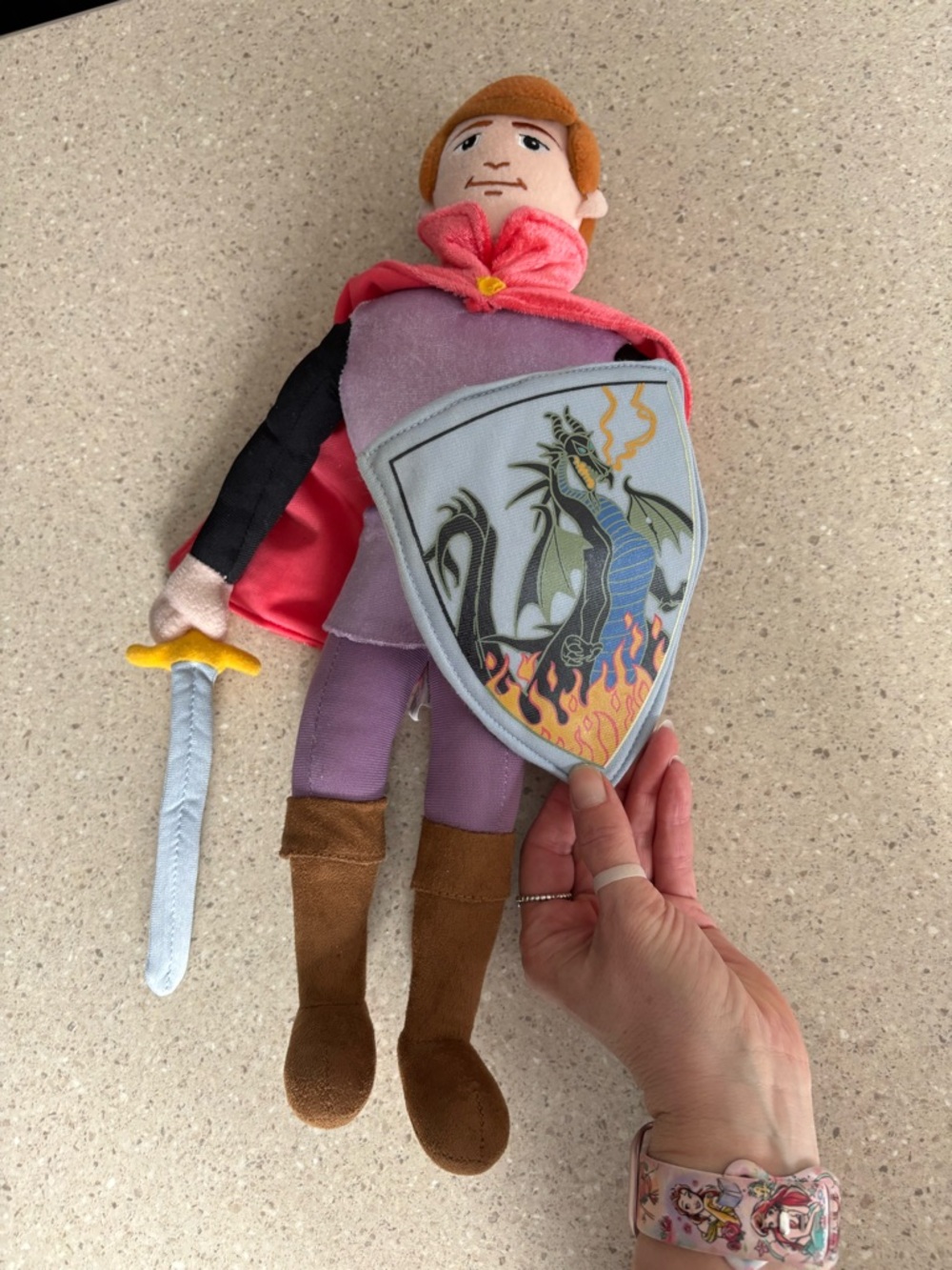 Disney Sleeping Beauty Prince Phillip 15" Plush Doll Sword Shield